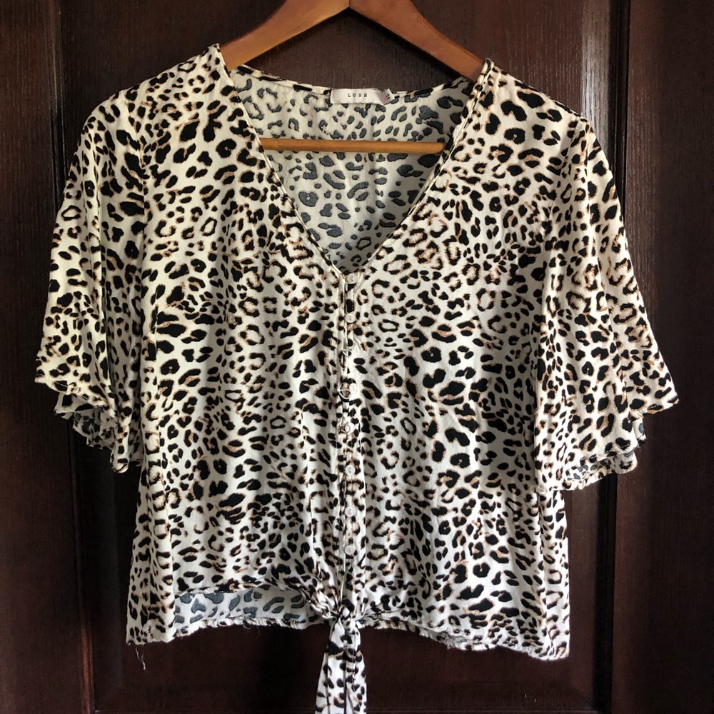 Leopard Crop Blouse